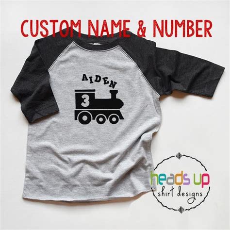 Train Birthday Shirt Personalized Toddler Boygirl Train Etsy