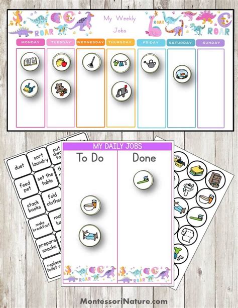 Chore Chart Editable In Pdf Form For Children Montessori Nature