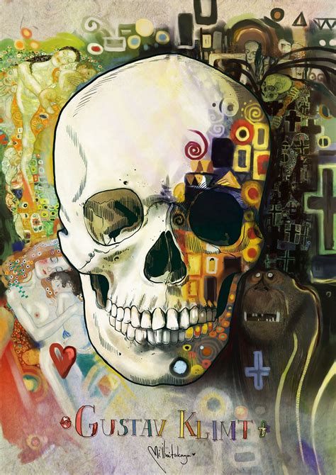 Skulls Of Famous Artists On Behance Skull Art Skulls Drawing Klimt