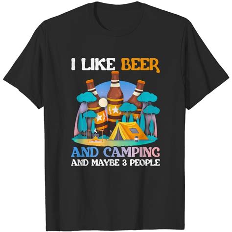 Drinking Camper Camping Beer 3 People Sunset Retro Drinking Camper T