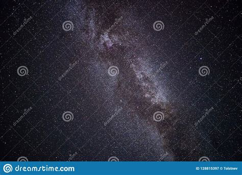 Beautiful Milky Way On A Dark Night Sky With Stars Stock