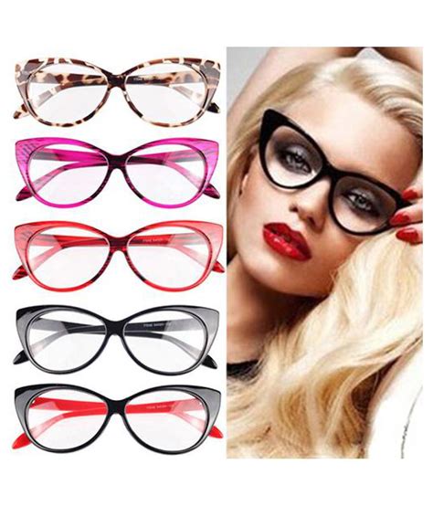 Women Classic Sexy Vintage Cat Eye Shape Plastic Plain Eye Glasses