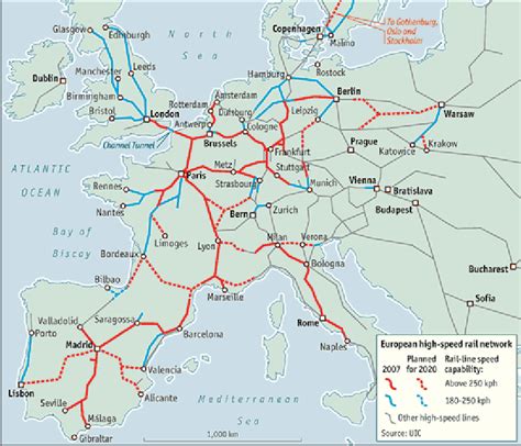 Gibt Es Erdkunde Vorbei Kommen High Speed Rail Routes Europe Sie Sind