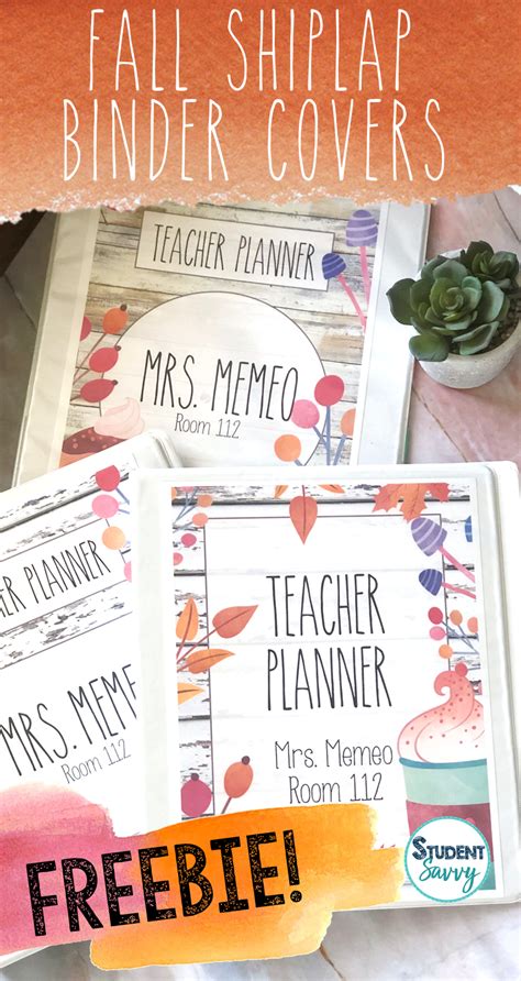 Fall Shiplap Editable Teacher Binder Covers And Spines Day 4 Freebie