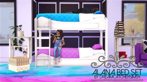 Pixeldreamworld — Dreamcatchersims4 Alana Bed Set Fixed Bunk