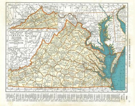 12 Price Print Vintage Virginia Map 1930s Vintage Map Of Virginia