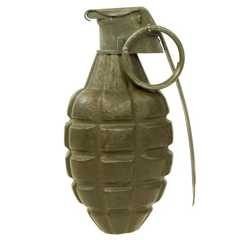 Original Us Wwii Inert Mkii Pineapple Fragmentation Grenade With M10