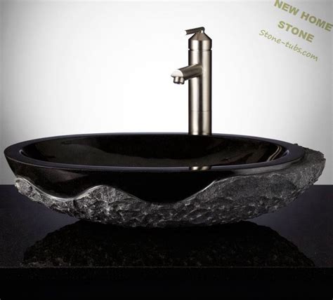 Black pearl is a dynamic stone with a flowing, predominantly black pattern. Black granite vessel sink oval shape rough outside classic ...