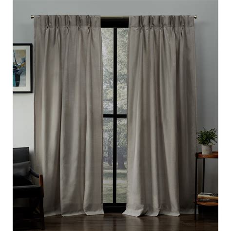 Exclusive Home Curtains Loha Linen Pinch Pleat Curtain Panel Pair 84 Length Beige Walmart