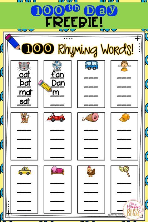 100 Rhyming Ideas In 2021 Teaching Calendar Teaching Kindergarten