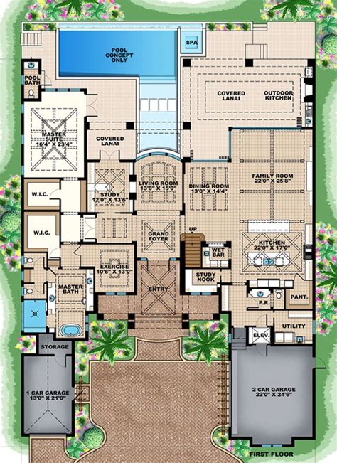 House Plan 1018 00244 Coastal Plan 6707 Square Feet 4 Bedrooms 5