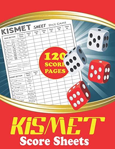 Kismet Score Sheets Kismet Scoring Game Record Keeper Book Blank