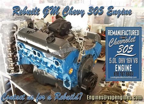 Gm Chevy 305 Engine Rebuild Auto Machine Shop Rebuild Service
