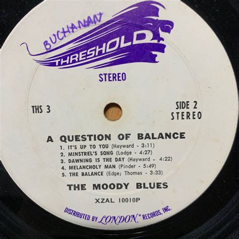 The Moody Blues A Question Of Balance Vintage Vinyl Record Etsy