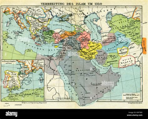 La Propagación Del Islam C 1350 Mapa Los Progresos En Europa Del