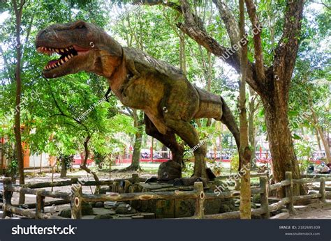 Man Made Attractions Tyrannosaurus Rex Replica Stock Photo 2182695309