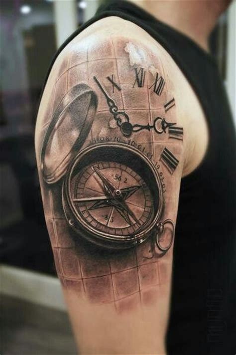 Compass Clock 3d Tattoo Tattoos And Body Art Inspiration
