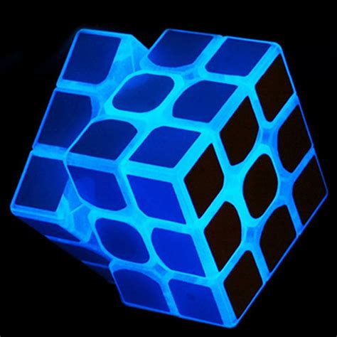 Cubo Mágico Zantec x Luminoso cubo azul que brilla en la oscuridad