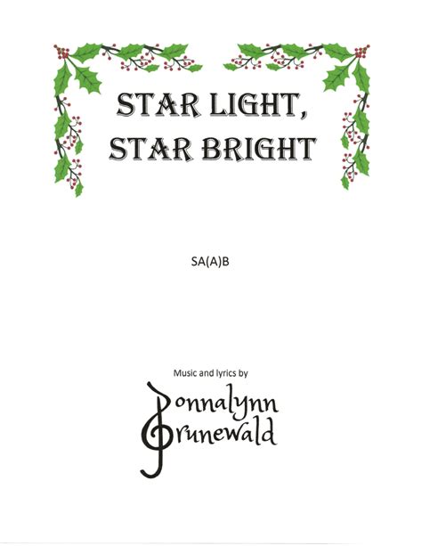 Star Light Star Bright Sheet Music Donnalynn Grunewald Sab Choir