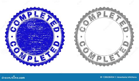 Grunge Completed Textured Stamp Seals Stock Vector Illustration Of