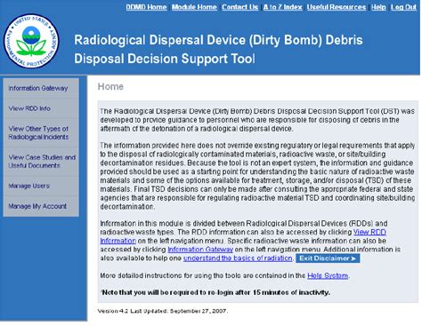 Radiological Dispersal Device Rdd Debris Disposal Dst Home Page