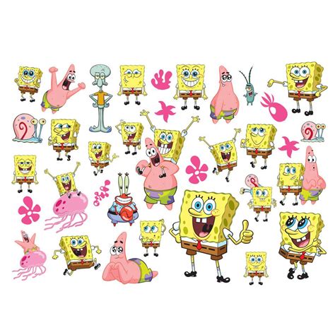 Spongebob Squarepants 35 Piece Large Wall Stickers New Free Pp Ebay