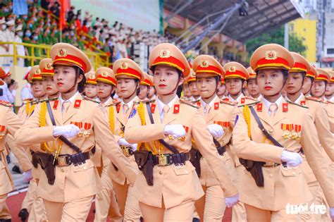 Vietnam Police Officers Display Strength Skill At National Security