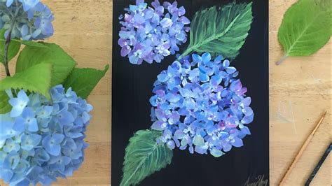 Easy How To Paint Hydrangeas Step By Step Painting Tutorial Youtube