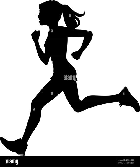 Running Girl Silhouette Vector Illustration Stock Vector Image Art