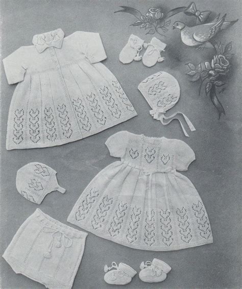 Knitting and crochet patterns, including independent designer submission, products and accessories. Bubbles Baby Layette | Baby knitting patterns, Layette pattern, Vintage knitting patterns