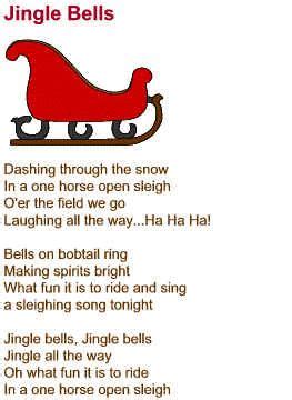 Jingle Bells Lyrics Short Version Christmas Songs Lyrics Christmas Lyrics Christmas