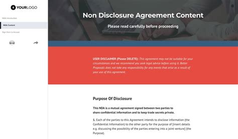 Free Non Disclosure Agreement Template Uk Better Proposals