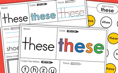 Sight Word These Worksheets