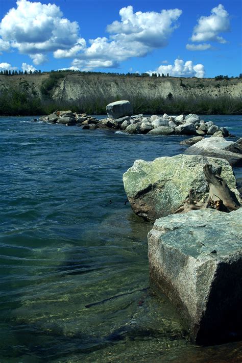 Beautiful Yukon River On A Glorious Sunny Day In Whitehorse Yukon