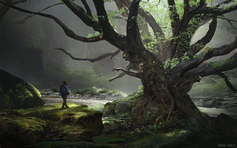 Artstation Tree Of The Forgotten Marco Gorlei Fantasy Landscape