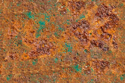 Old Metal Plate With Green Paint And Rust Seamless Texture Stock Image
