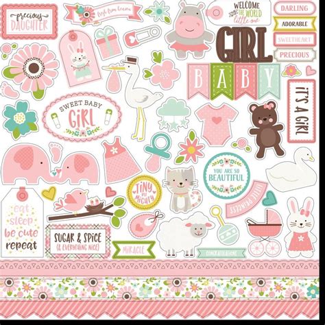 Sweet Baby Girl Cardstock Stickers 12x12 Sbg42014 Echo Park Paper