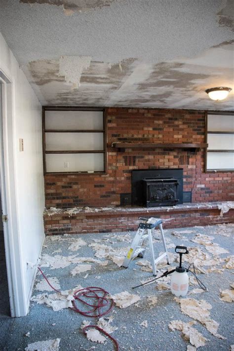 Heat to 120 degrees f. Scraping Popcorn Ceilings & Removing The Carpet | Popcorn ...