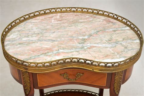 Antique French Marble Top Kidney Side Table Marylebone Antiques