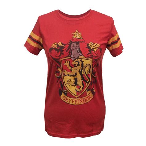 Harry Potter Gryffindor Distressed Womens Fitted Crew T Shirt This