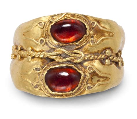A Roman Gold And Garnet Finger Ring Ancient Roman Jewelry Medieval