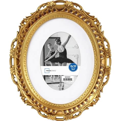 Mainstays Gold 8x10 Matted To 5x7 Oval Picture Frame