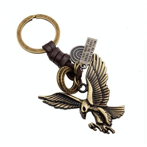 Fashion Vintage Bronze Eagle Keychain Alloy Key Ring Promotional T
