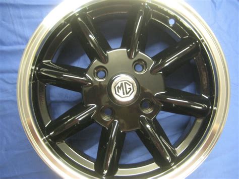 New Set Of 4 55 X 15 Mg Mgb Alloy Wheels Black With Polished Rims