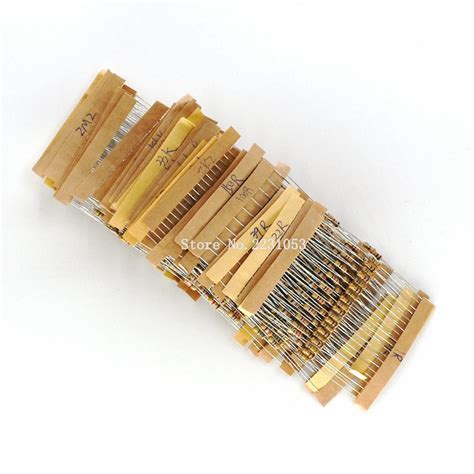 500pcslot 14w 025w 5 Carbon Film Resistor Kit 50 Values Assortment