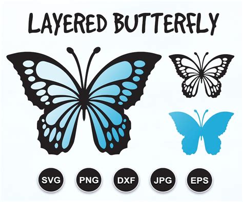3428 2 Layered Butterfly Svg Design Popular Svg