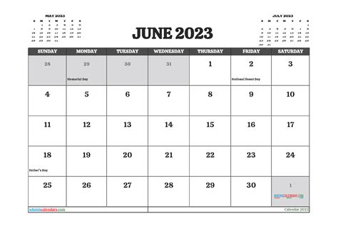 Free 2023 Calendar June Printable 23293
