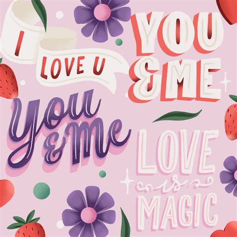 Free Vector Hand Drawn Love Lettering Background