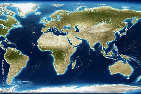 World Map Flat View