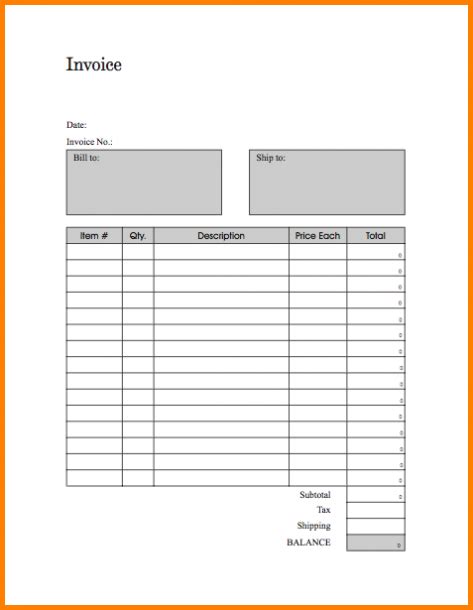 Pdf Printable Fillable Invoice Template Invoice Template Templates Images